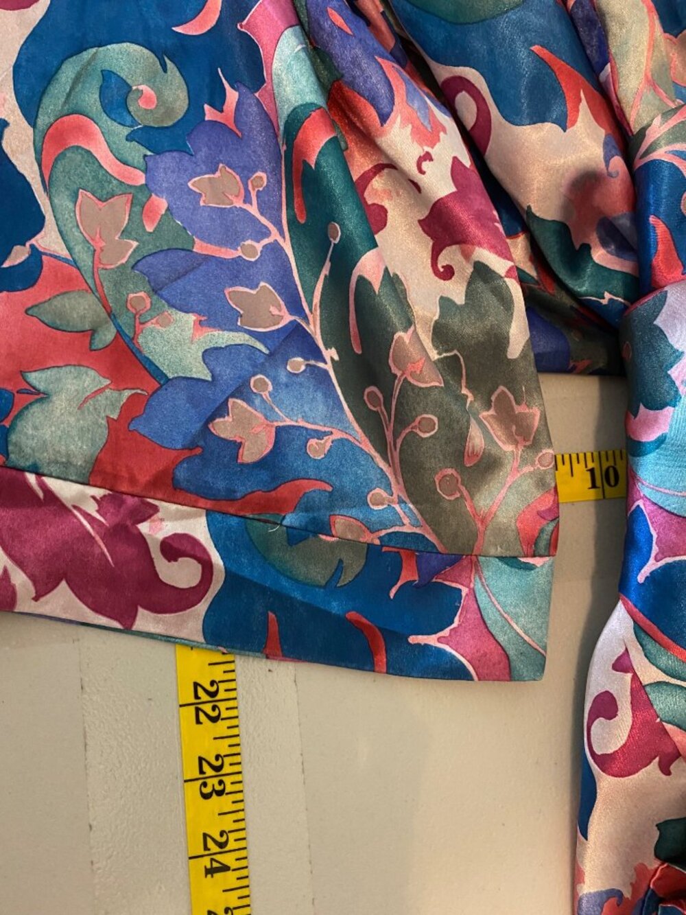 Vintage Ariel Floral Full-Length Long Lounge Robe Mandarin Collar One Size - Picture 8 of 8